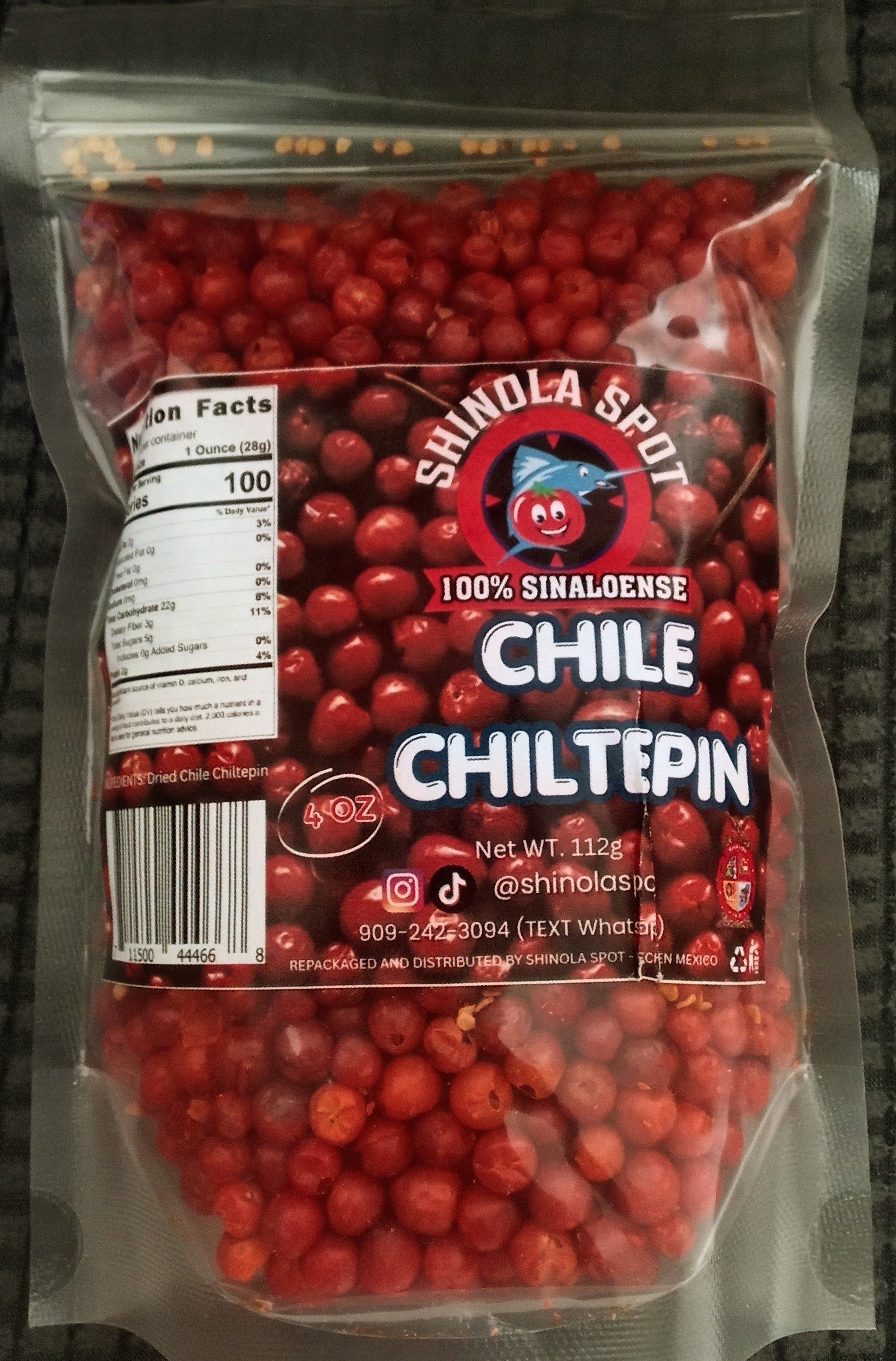 Shinola Spot Chile Chiltepin 4oz resealable bag